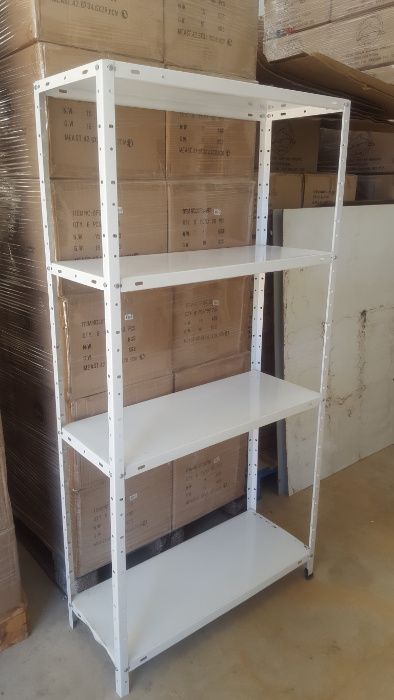 Estante com 4 prateleiras metálicas em aço, novas