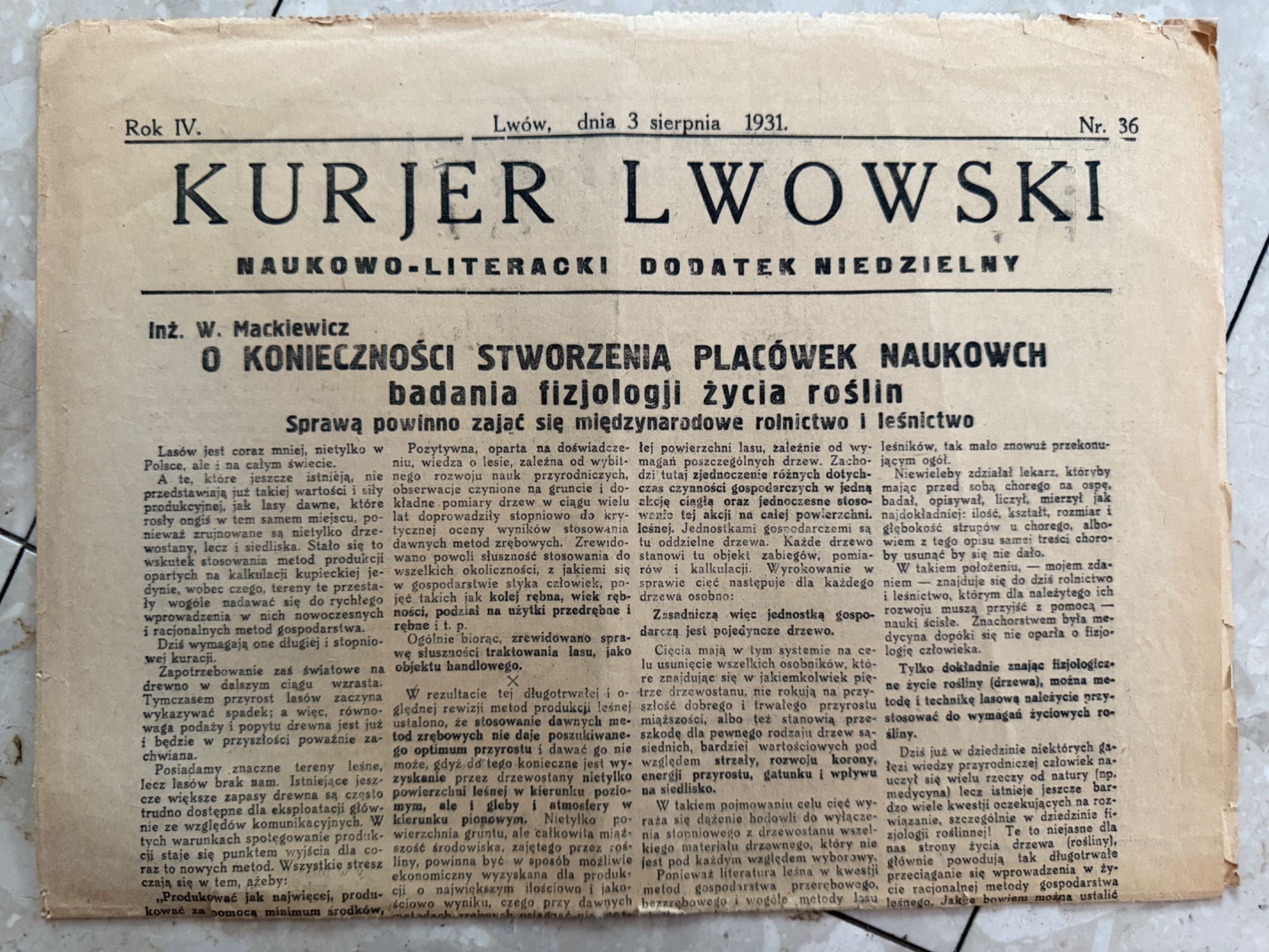 Stare gazety lata 30-te