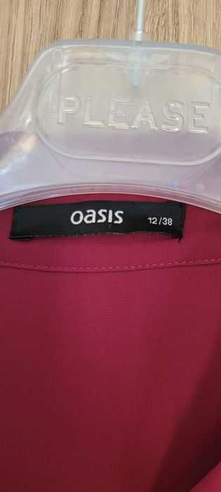 Bordowa bluzka złote guziczki Oasis, roz 38