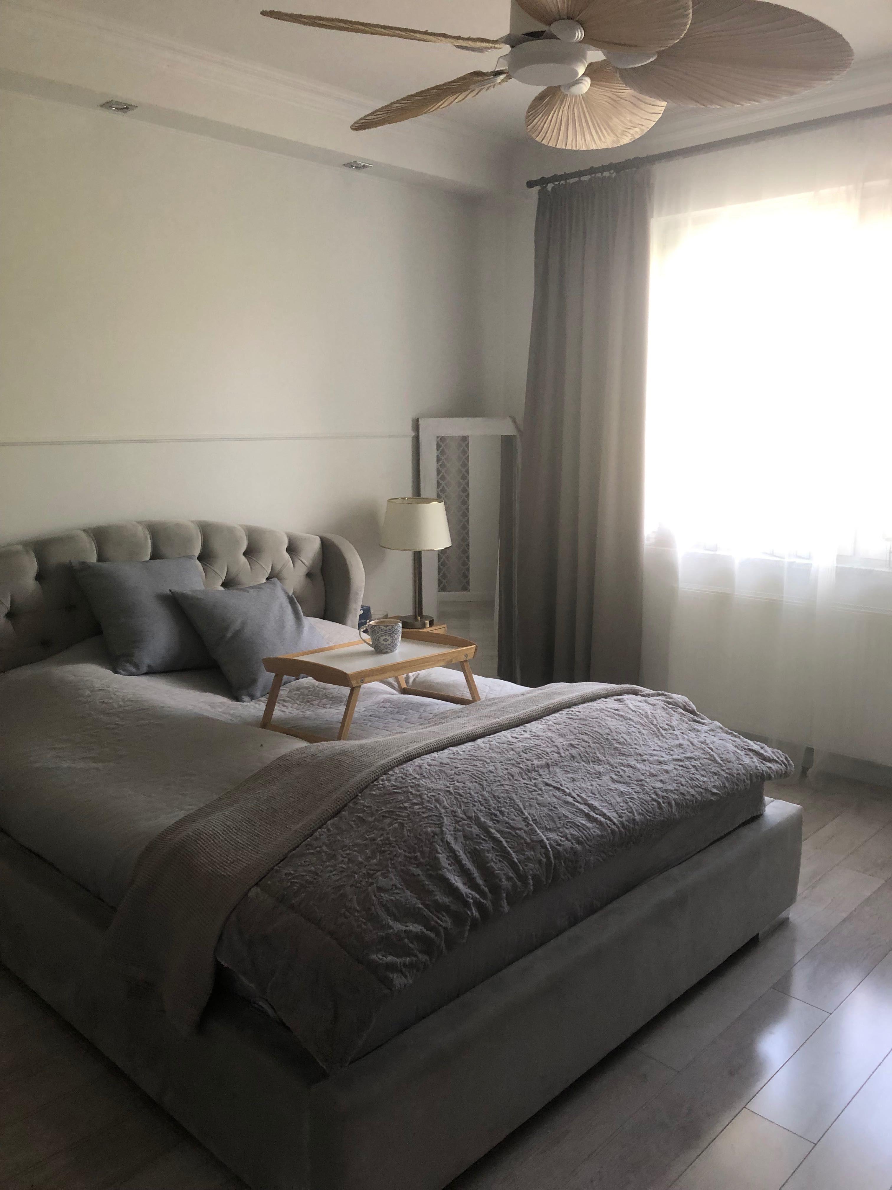 Łóżko pikowane szare - styl snu 160x200 Santorini