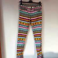 H&m spodnie kolorowe wzory aztec L 40