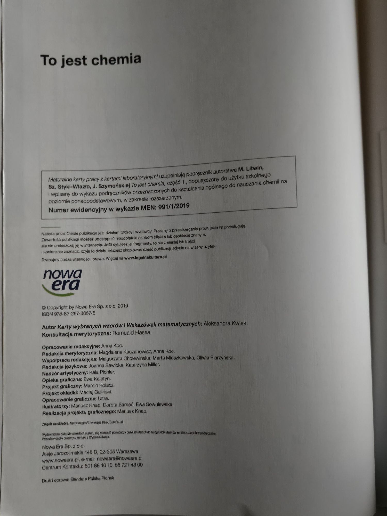 To jest chemia 1. Maturalne karty pracy z kartami laboratoryjnymi Prac