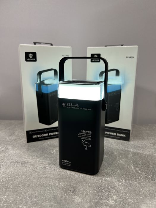 Павер банк Lenyes 40000mAh RGB підсвітка,