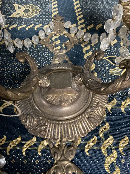 Par candieiros de parede latão ingleses 37 cm.  Anúncios abaixo