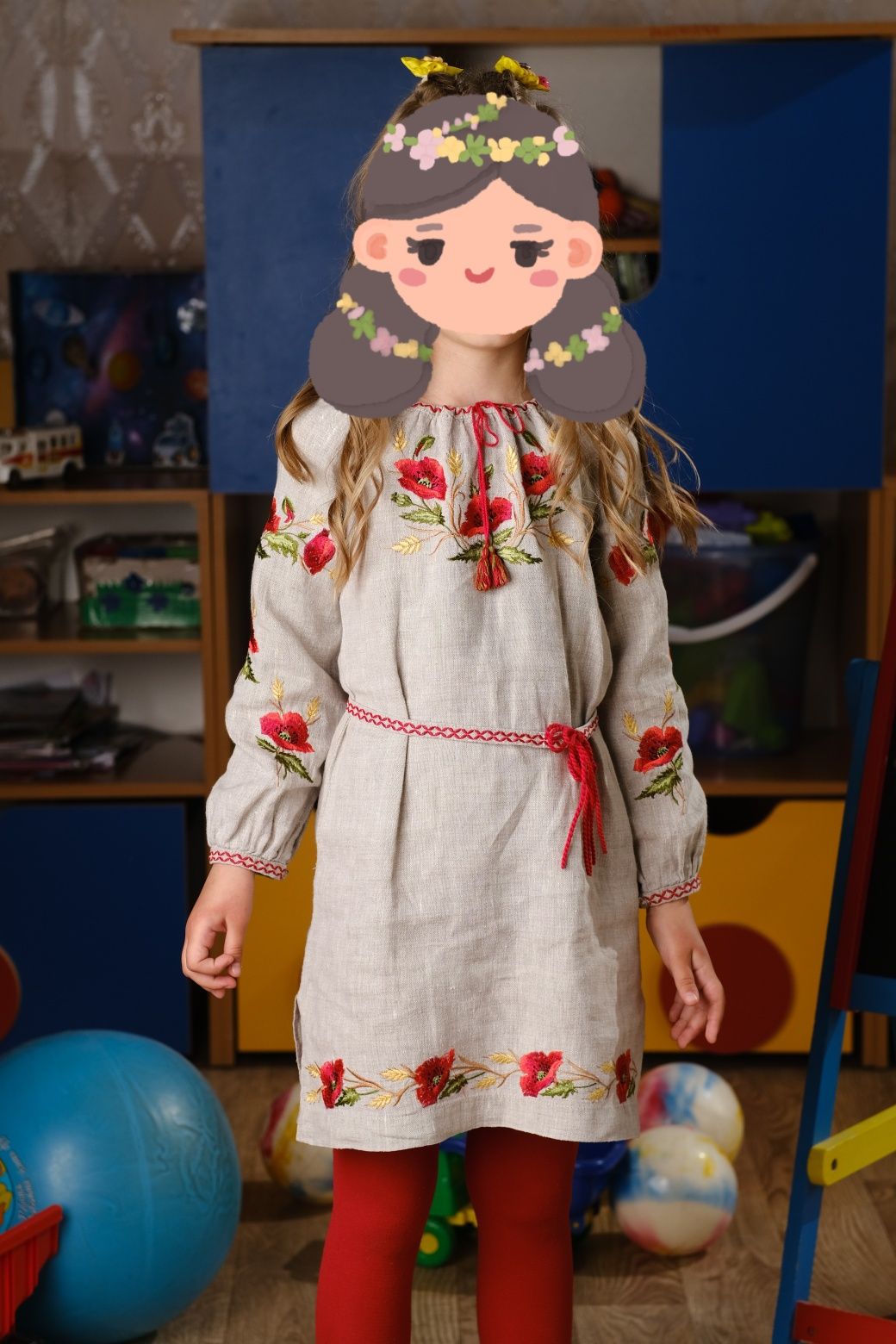 Вышиванка платье льняное для девочки