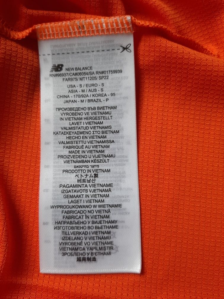 Pomarańczowa, szybkoschnąca koszulka NEW BALANCE, roz. S