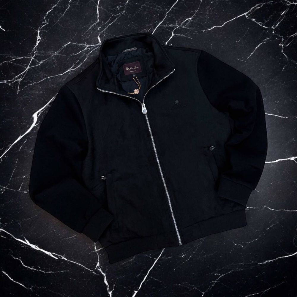 Шоурум!Чоловіча замшева куртка Loro Piana L,XL,2XL,3XL,4XL чорна/беж