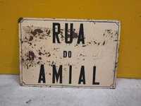 Placa vintage toponímia Rua do Amial - Porto - decoração retro