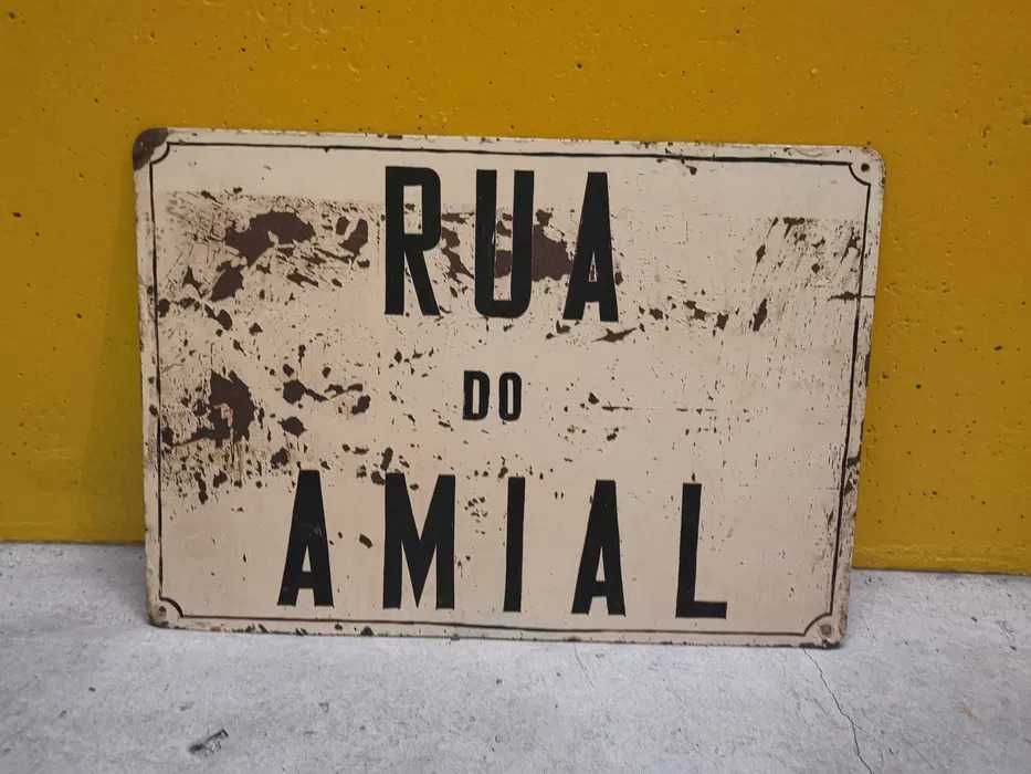 Placa vintage toponímia Rua do Amial - Porto - decoração retro