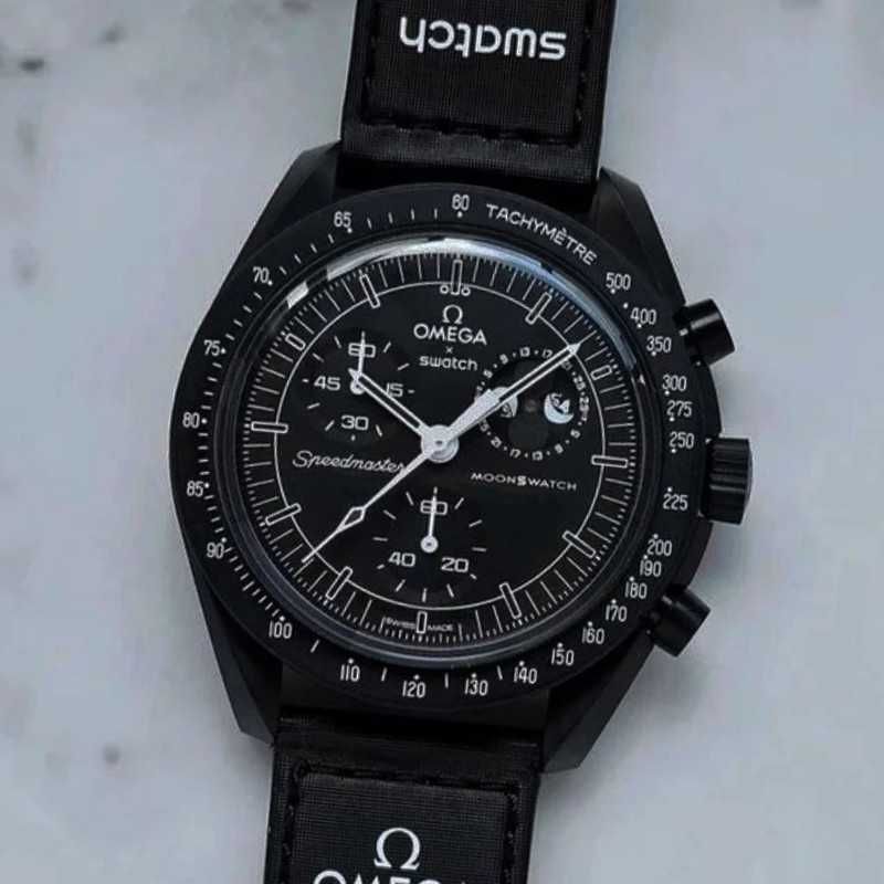 Swatch x Omega Snoopy z czarną tarczą i bioceramiczną kopertą