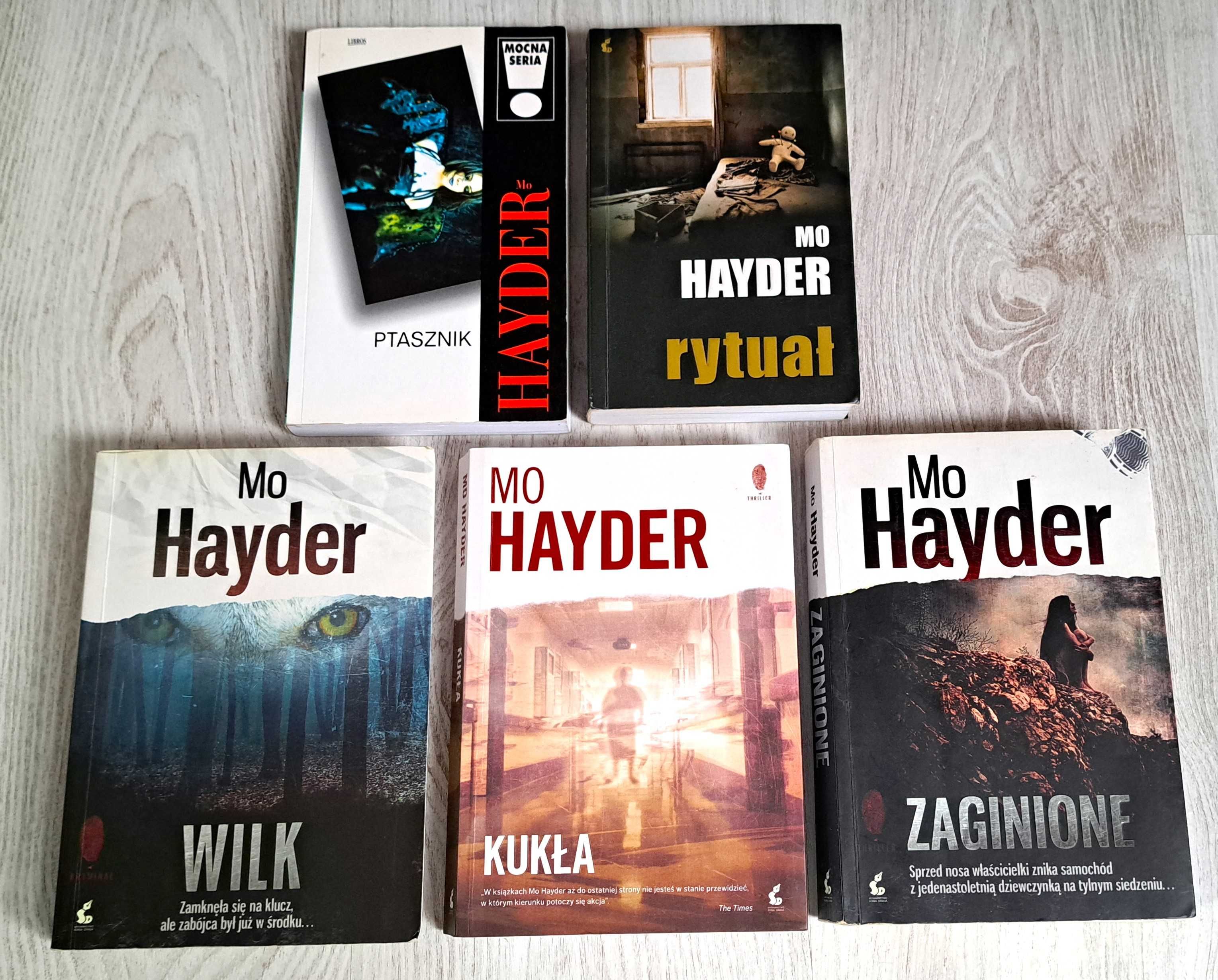 5x Mo Hayder Ptasznik + Rytuał + Kukła + Zaginione + Wilk