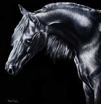 "Лошадь" картина маслом (холст на картоне)