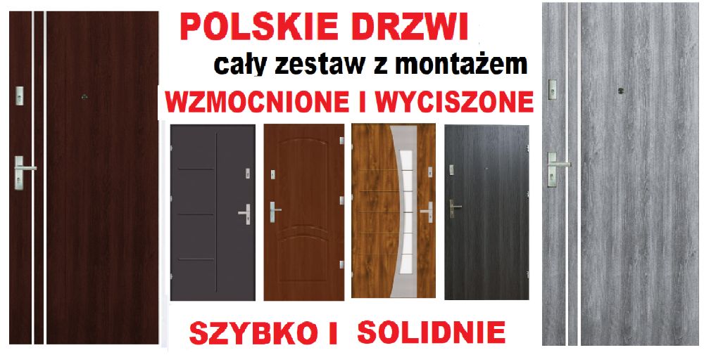 Drzwi wejściowe ZEWNĘTRZNE z montażem drewniane-metalowe do mieszkania