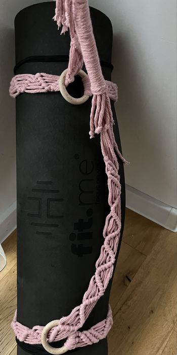 Makramowy uchwyt/pasek do maty do ćwiczeń. Jogi pilatess fitness