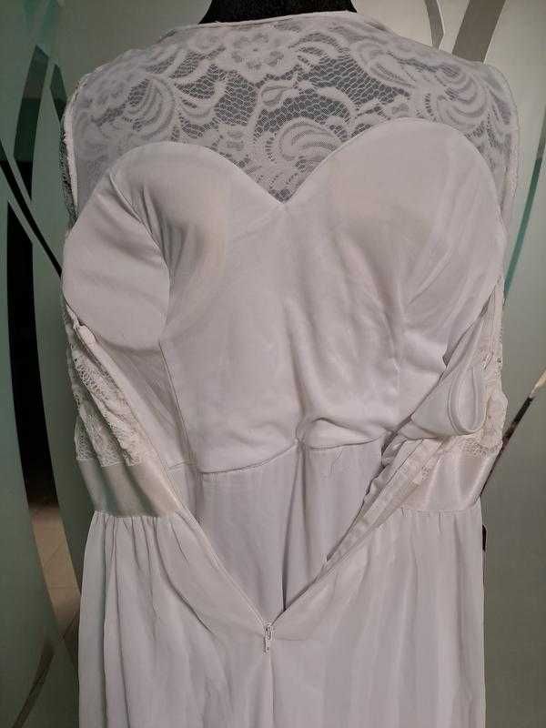Біла довга мереживна святкова сукня великого 24 розміру Ever Pretty