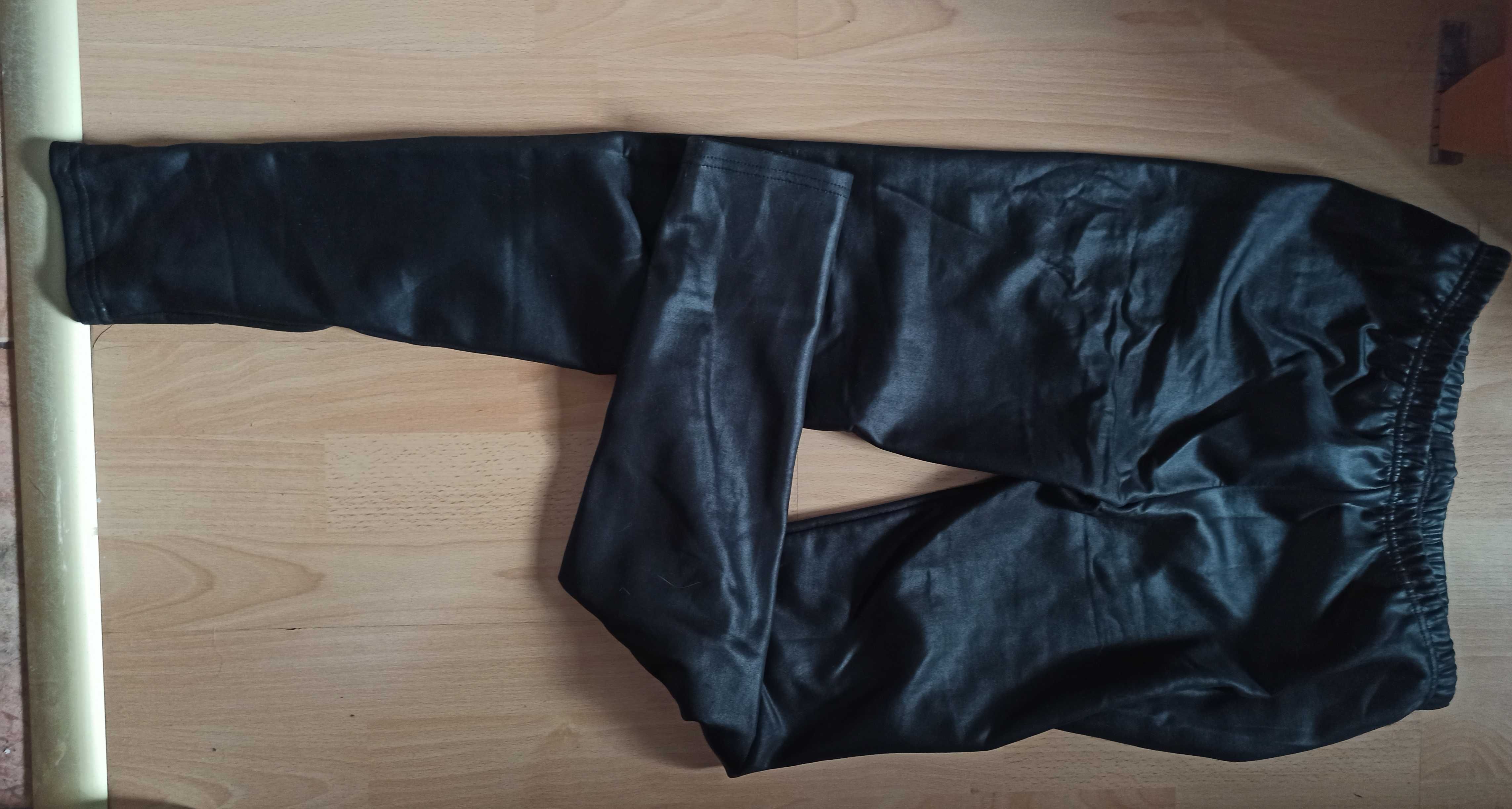 Leginsy ala skóra XL/XXL ekologiczne, z futerkiem ocieplane