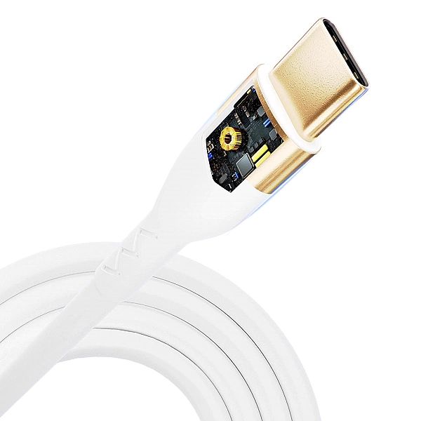 Kabel 3mk Hyper Silicone Cable USB-C / USB-C 100W 2m - biały