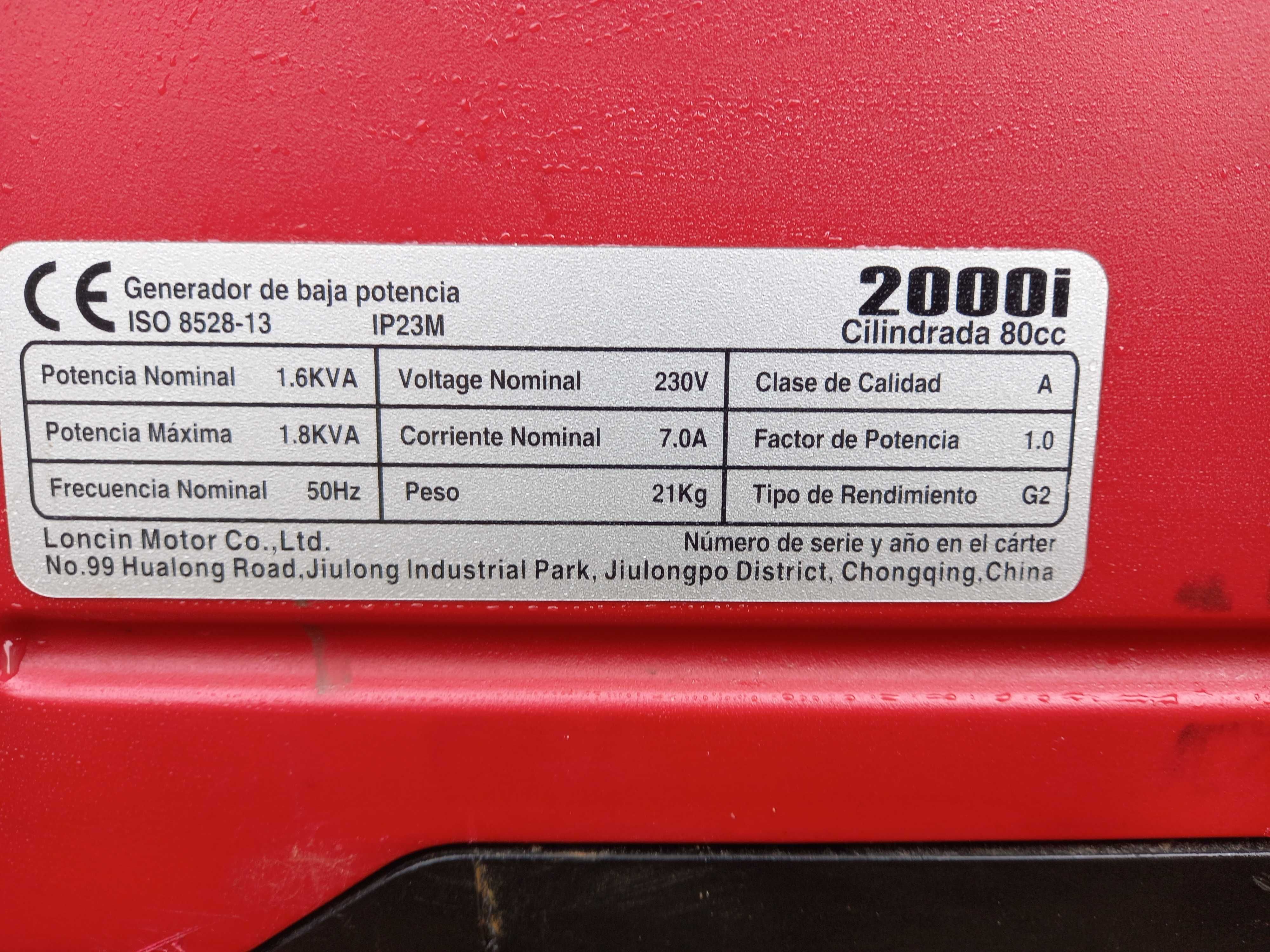 Gerador 2000i 80cc
