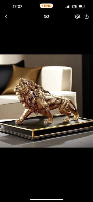 Золота статуетка міні скульптура Лева 39 см