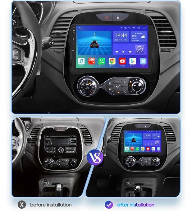 Radio Android 12 Renault Kaptur Captur 16-19r gps wifi bluetooth PROM