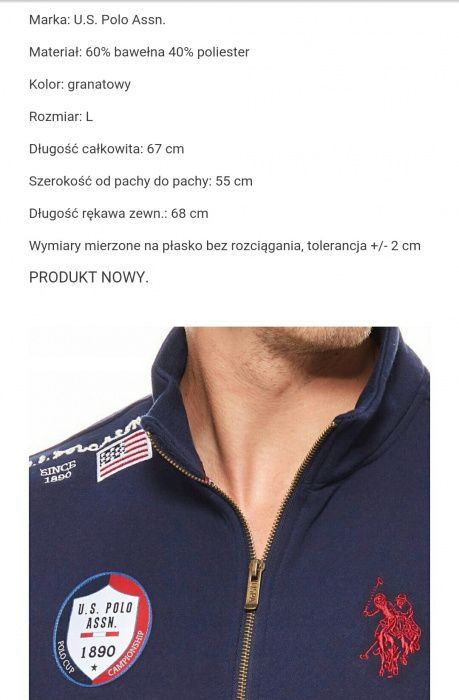 Bluza męska firmy U.S. Polo Assn. Oryginanle U S Polo nowa XL L XXL