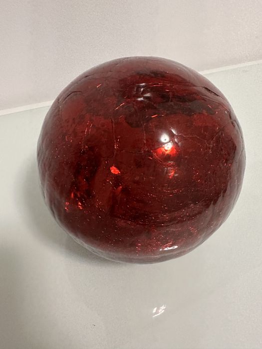 Candeeiro de vidro martelado vermelho