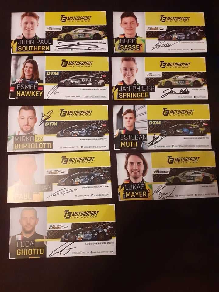 T-3 Motorsport-karty z autografami (Lamborghini, Audi R8)