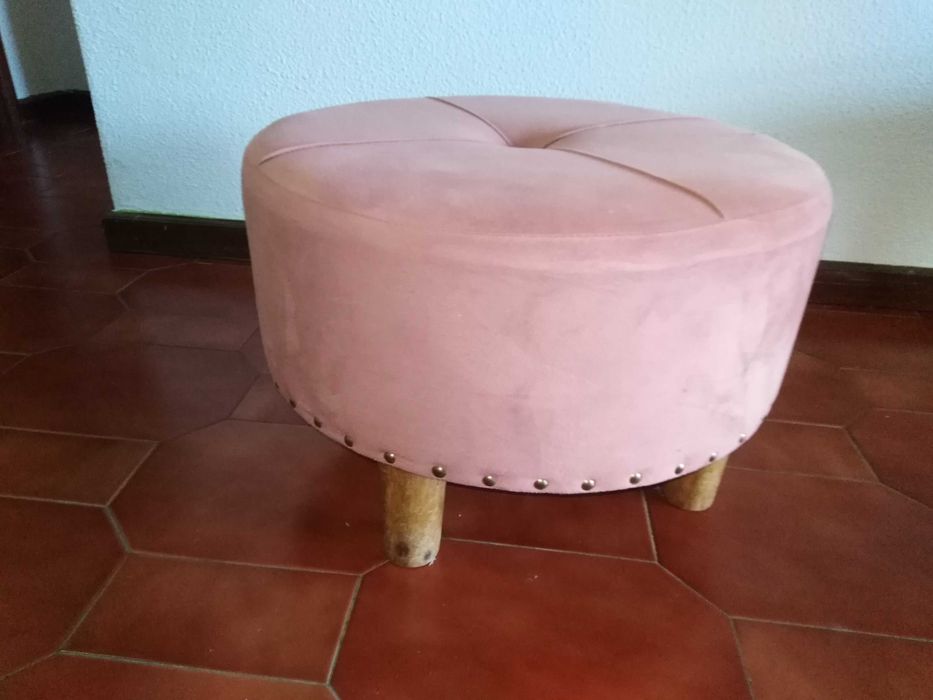Banqueta Redonda Cor-de-Rosa