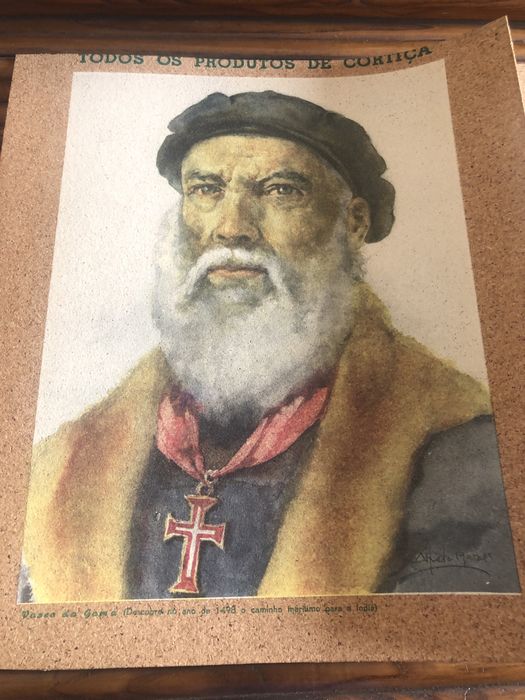 Quatro pinturas em cortica de quatro ilustre Portugueses