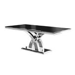Glamour stół T-970 silver szkło czarne lub białe 220x110 chromowany