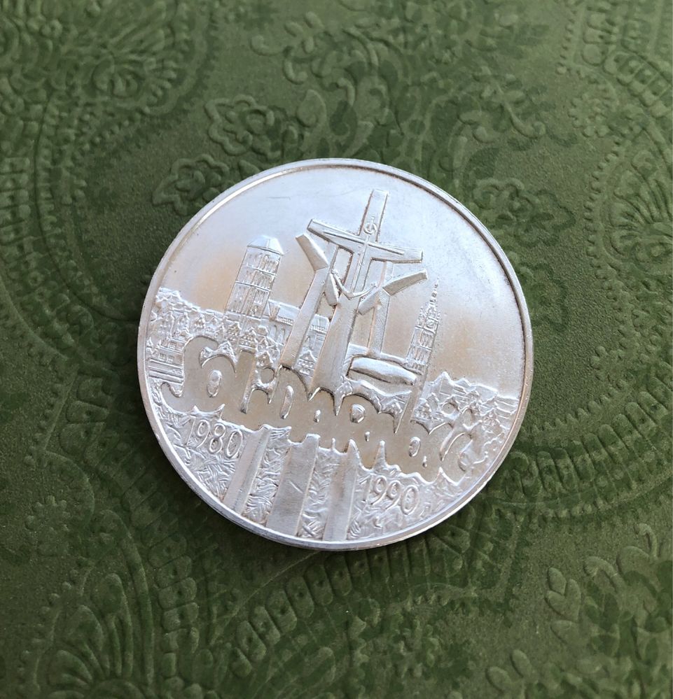 Moneta Solidarność 100 000 złotych 1990 rok srebro