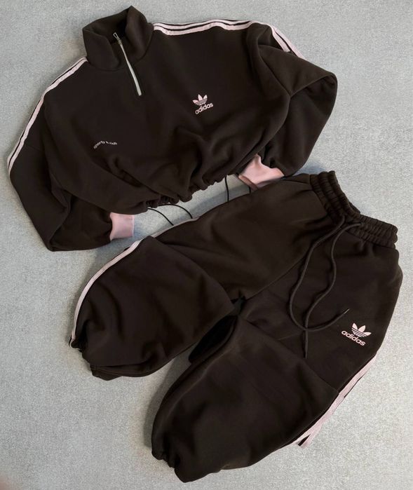 Жіночий спортивний костюм adidas, Теплий костюм адідас фліс, зима