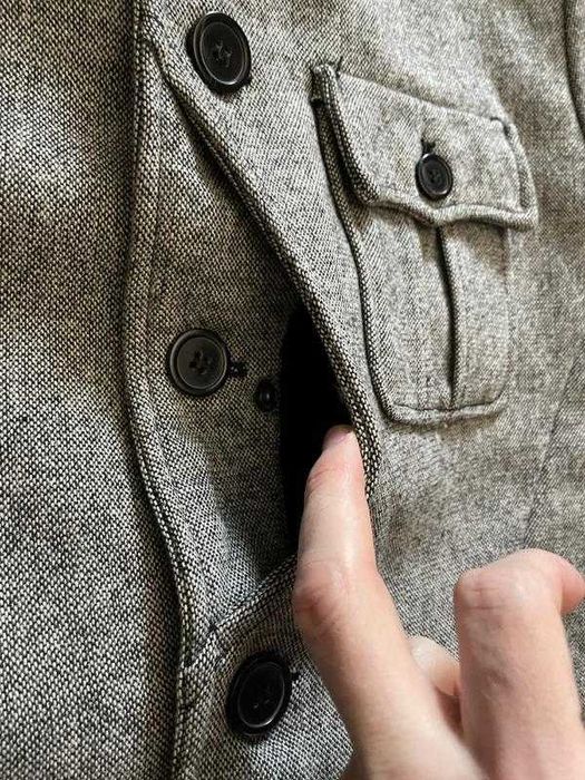 Пальто чоловіче H&M оригінал — сіре, укорочене, пальто піджак