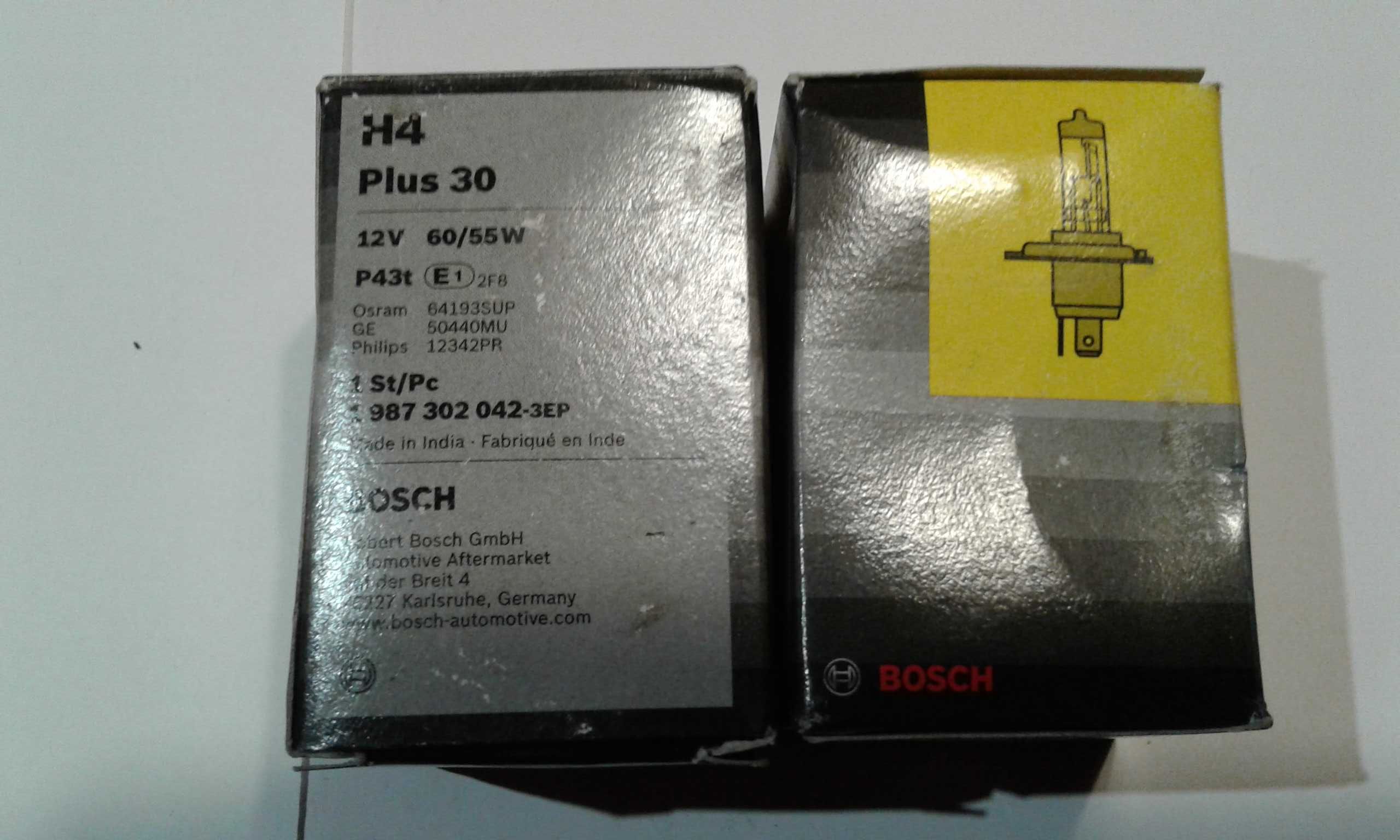 Лампа автомобильная BOSCH H4 , 12V , 55/60 W + 30% новая