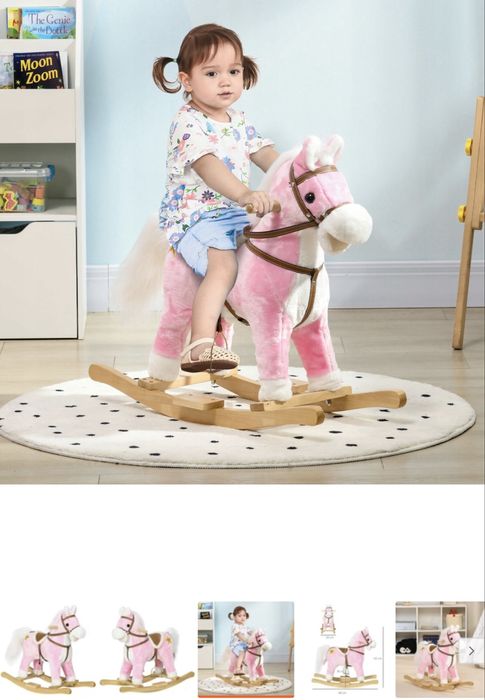 Konik na biegunach pluszowy z dźwiękiem