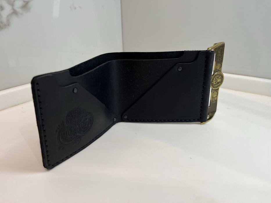 Подарунок для чоловіка, гаманець шкіра та латунь клямпа