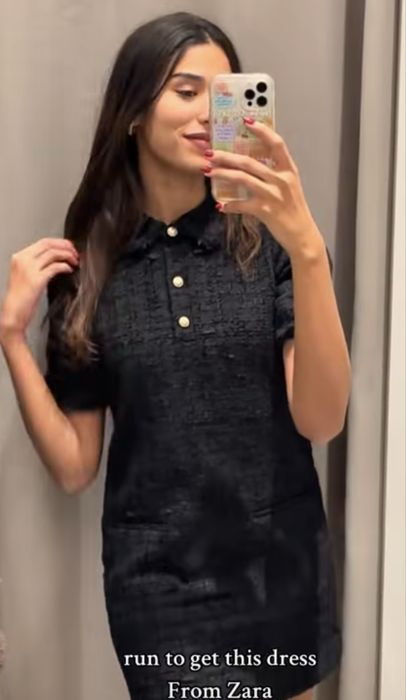 Твідова Сукня Zara в чорному кольорі