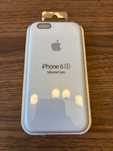 Silicone case z Apple logo iPhone 6S biały pokrowiec silikon kejs