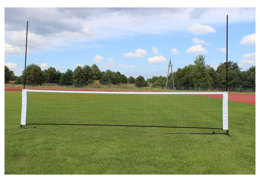 ZESTAW siatka 4m słupki kotwy do siatkówka badminton tenis zestaw 3w1