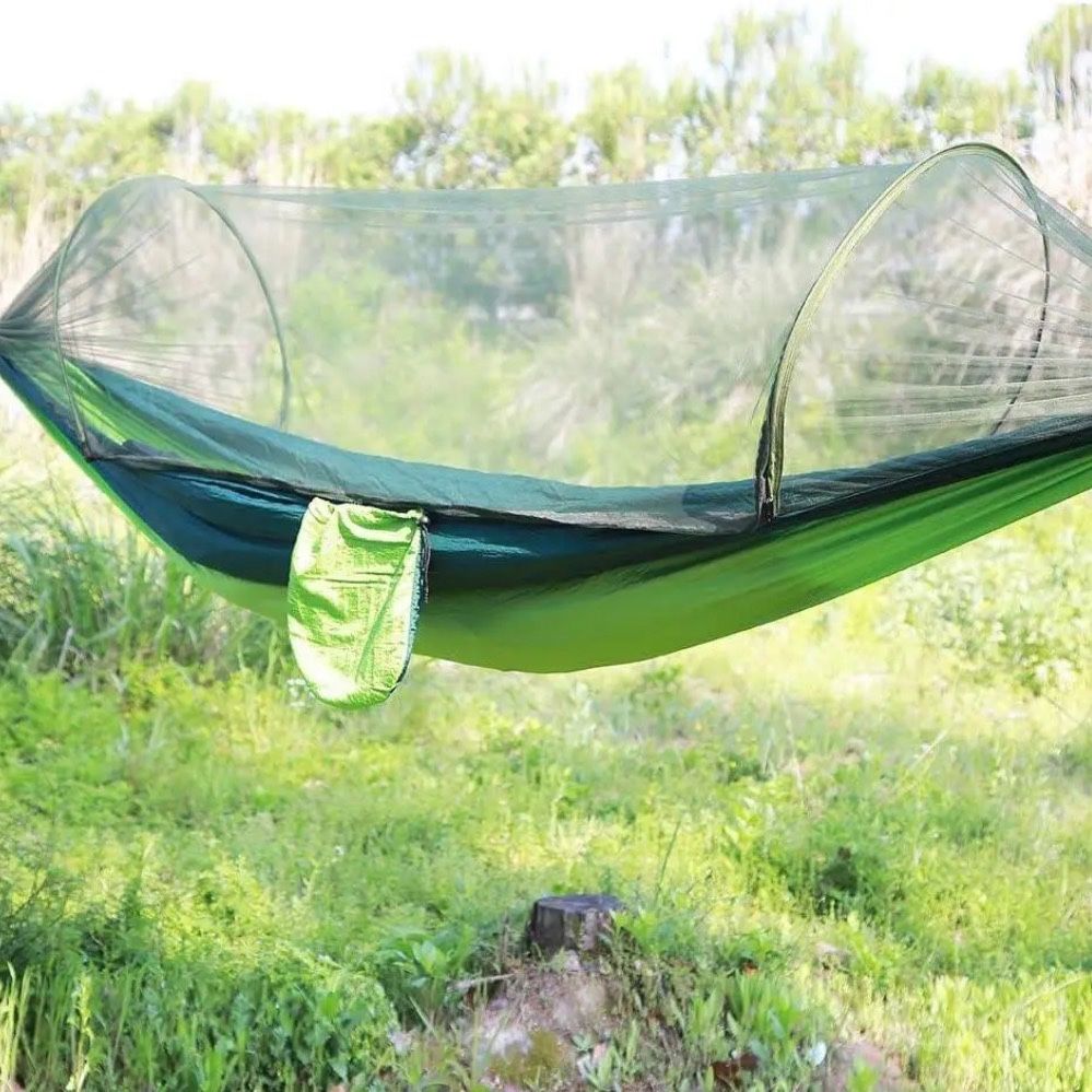 Туристичний гамак із москітною сіткою UKC Hammock Net зелений