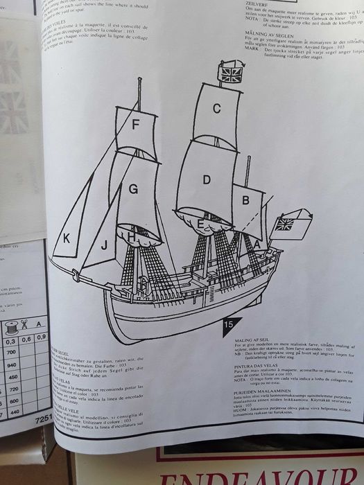 Veleiro de montar Endeavour Bark 1768 da Airfix