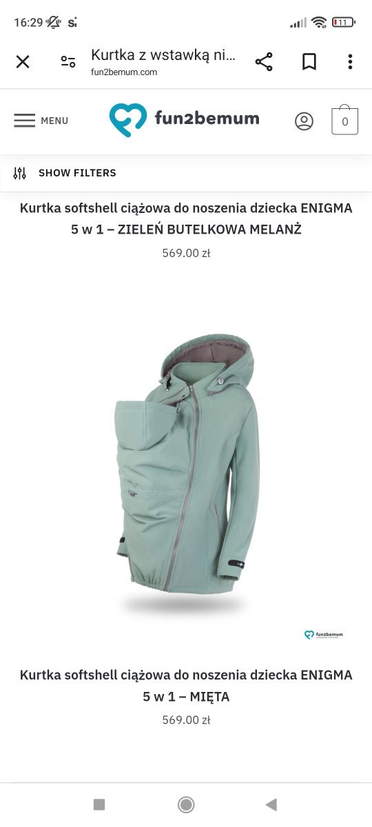 Kurtka fun2bemum do noszenia dziecka ciążowa softshell
