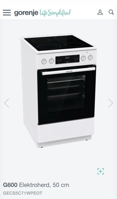Електрична плита Gorenje G600, 50 см GECS5C71WPEOT