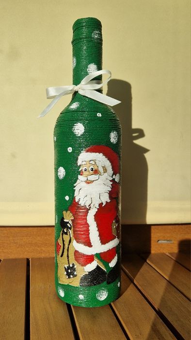 Сувенір, подарунок, хенд мейд, новорічні свята. Декорована пляшка
