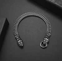 Pulseira bracelet homem liga aço masculina snake
