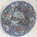 Prato decorativo cerâmica Alcobaça EPL  pintado à mão n. 334 anos 40