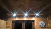 LAMPA - Belka drewniana, zamontowane halogeny LED