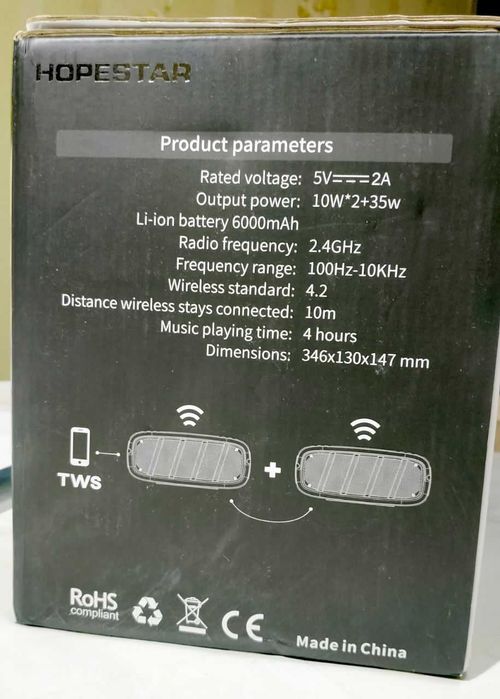 Портативна Bluetooth колонка Hopestar A20 Чорний