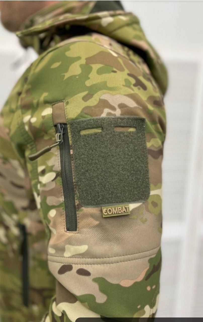 Тактична куртка Combat Multicam Soft-Shell на флісі
