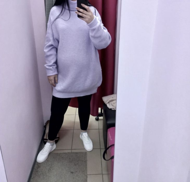 Світер туніка колір лаванда